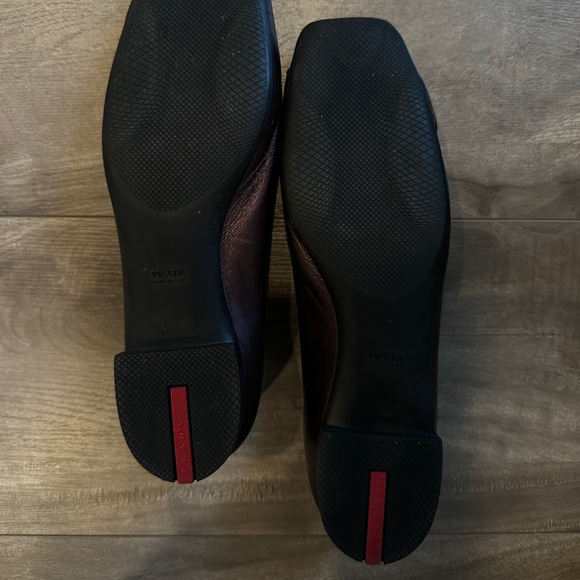 Prada Calzature Donna Two-Tone Velcro Toe Flats Size 40 - Picture 6 of 6